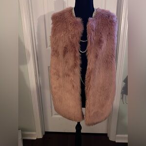 a new day Faux Fur Vest in Dusty Rose Small Medium